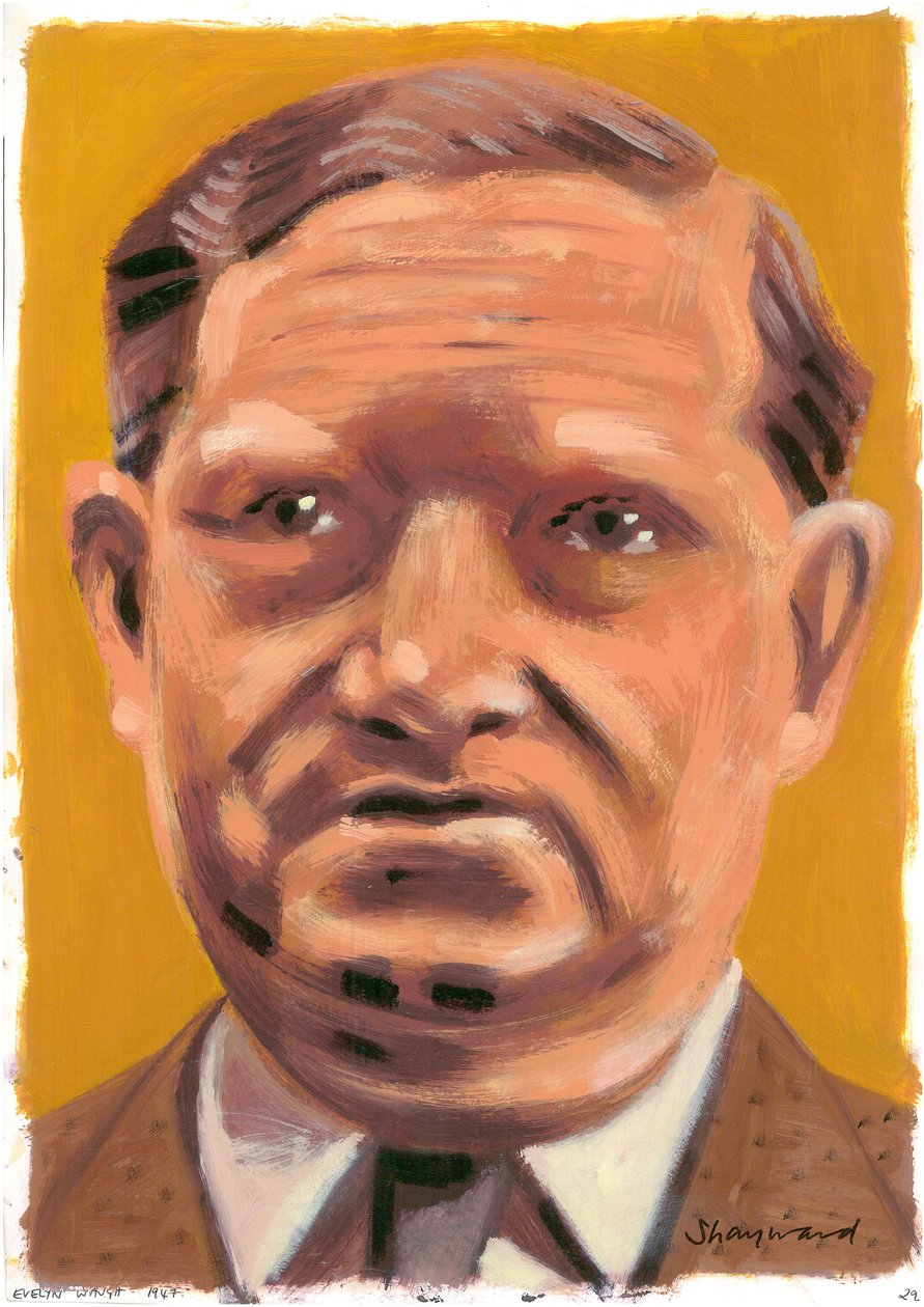 Evelyn Waugh, 2008 (óleo sobre papel) de Sara Hayward