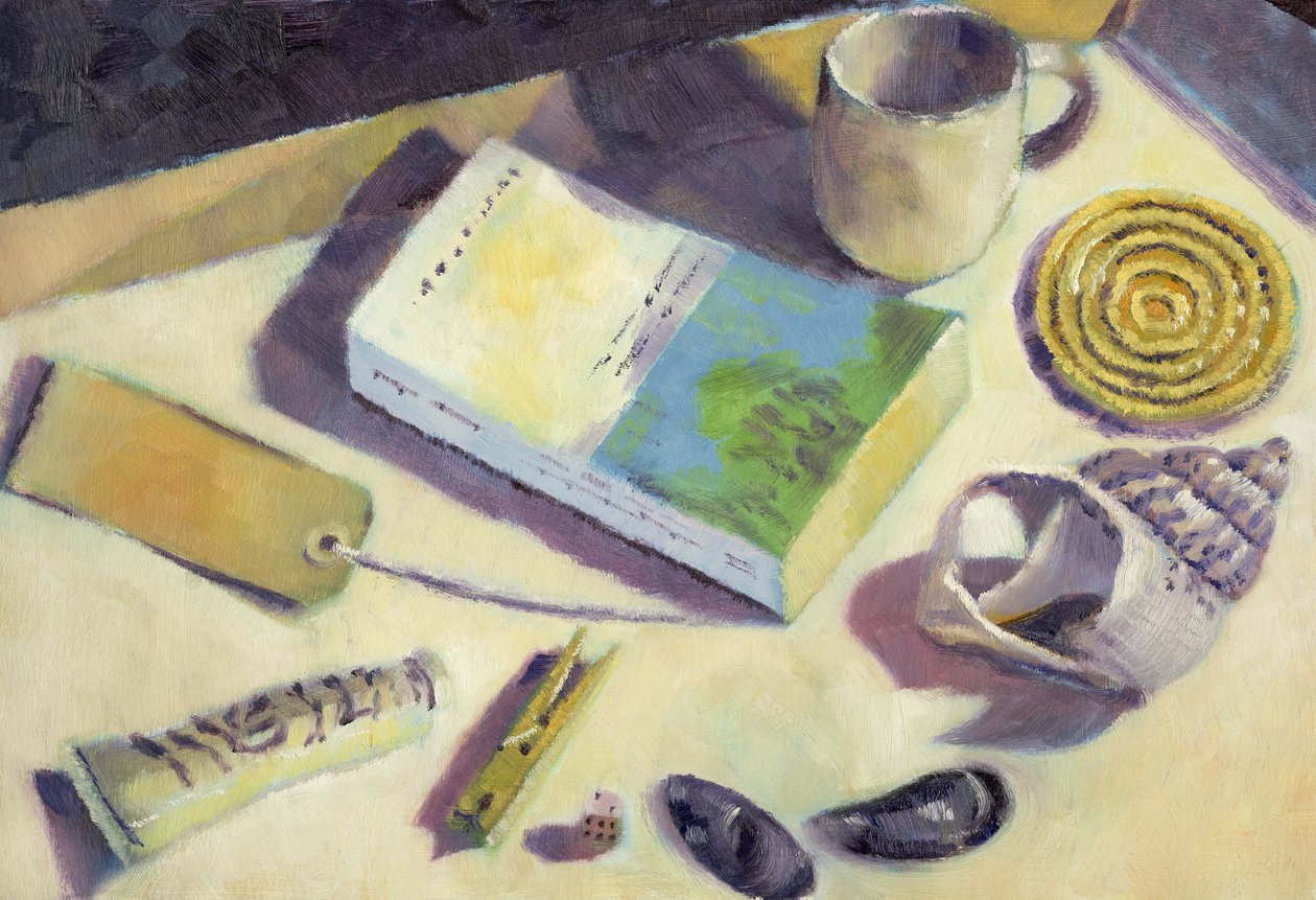 Leitura de Feriado (óleo no cartão) de Sara Hayward