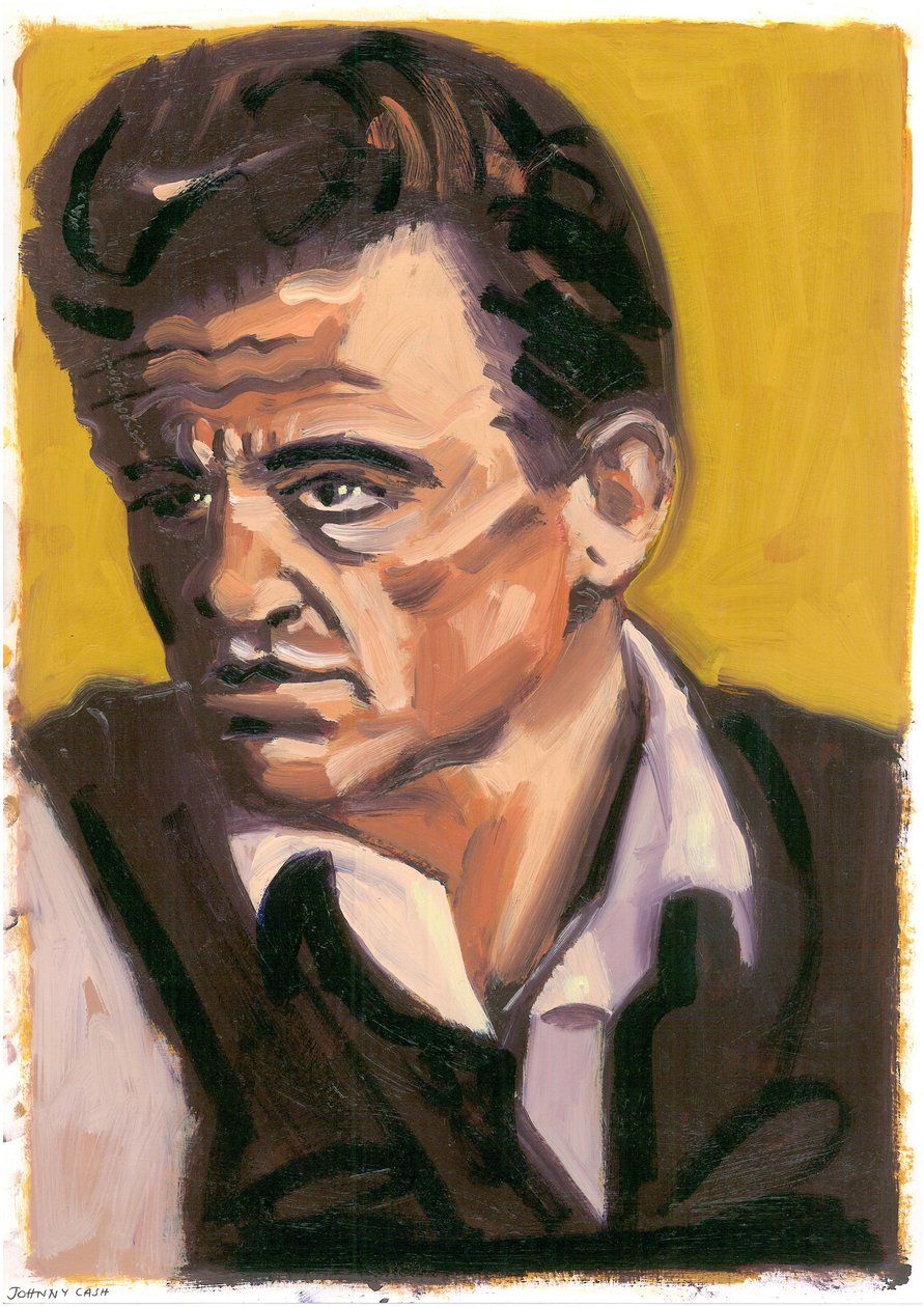 Johnny Cash, 2080 (óleo) de Sara Hayward