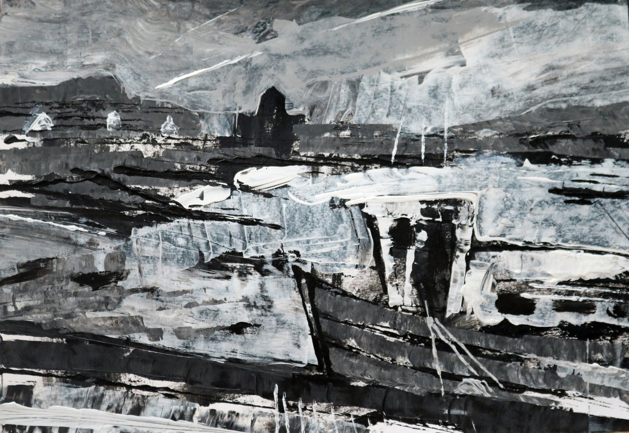 Amarração (pintura p/b) de Sara Hayward