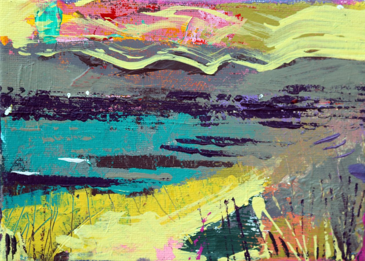 Fora para o mar, Iona (acrílico sobre tela) de Sara Hayward