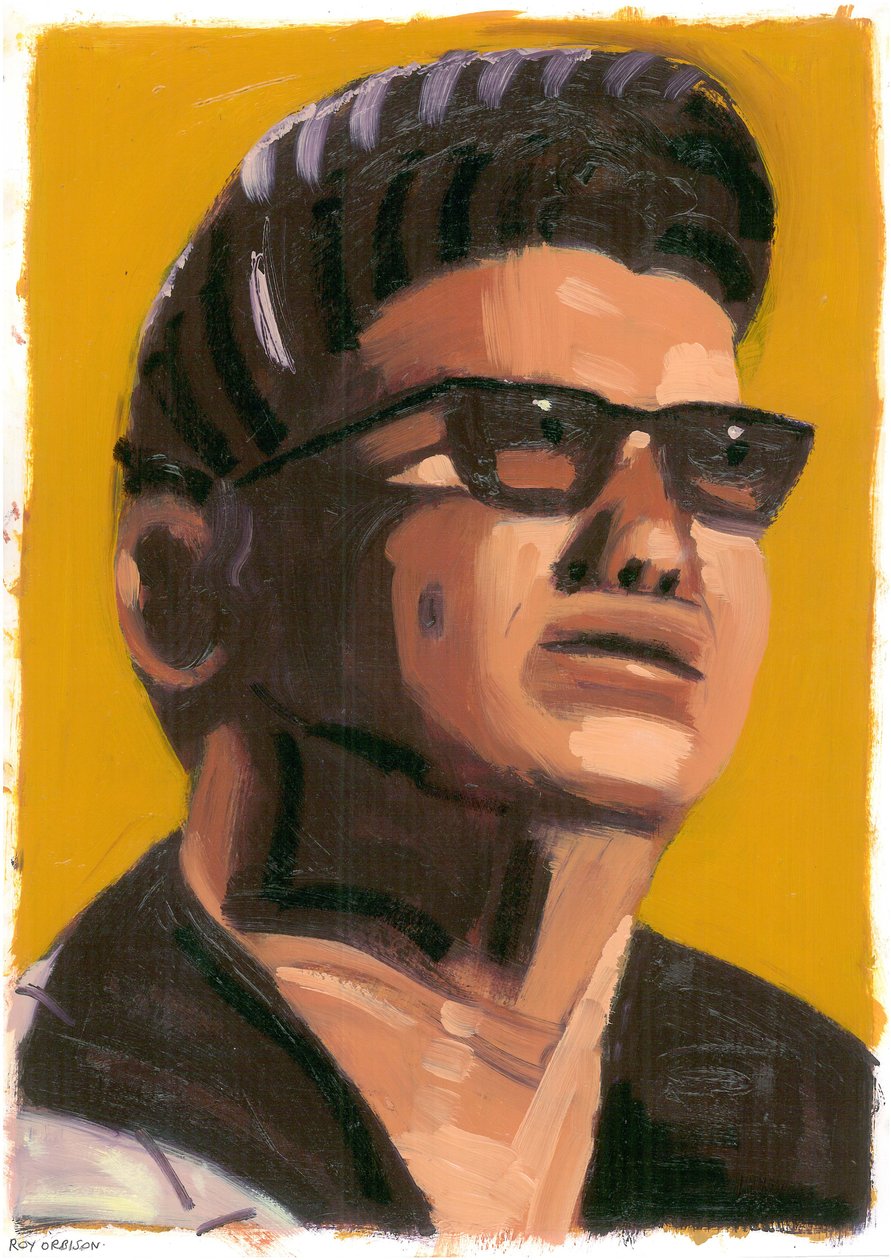Roy Orbison, 2008 (óleo sobre papel) de Sara Hayward
