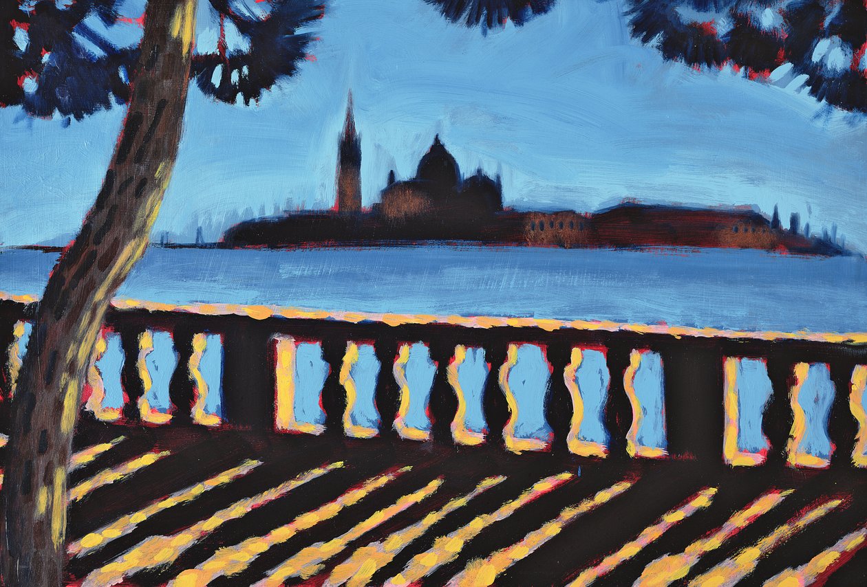 Para Giudecca, Veneza (óleo no cartão) de Sara Hayward