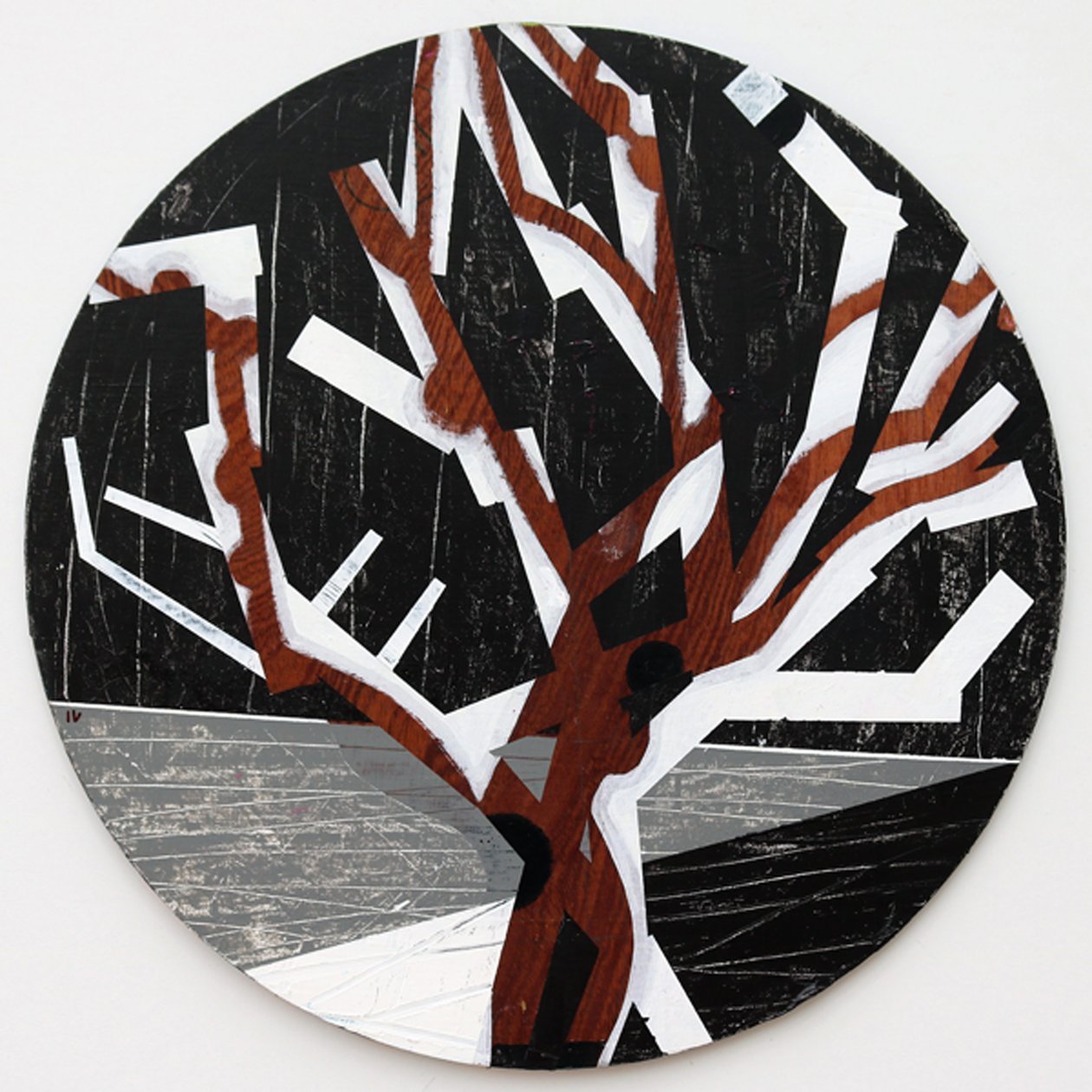 Twixt Heaven & Earth IV-B (acrílico sobre placa circular) de Sara Hayward