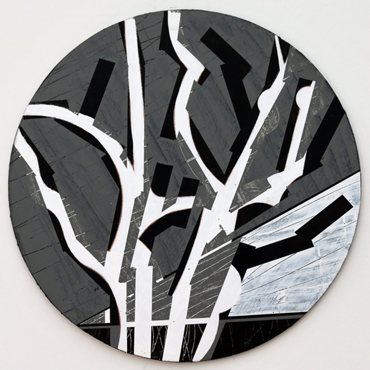 Twixt Heaven & Earth VII-B (acrílico sobre tábua circular) de Sara Hayward