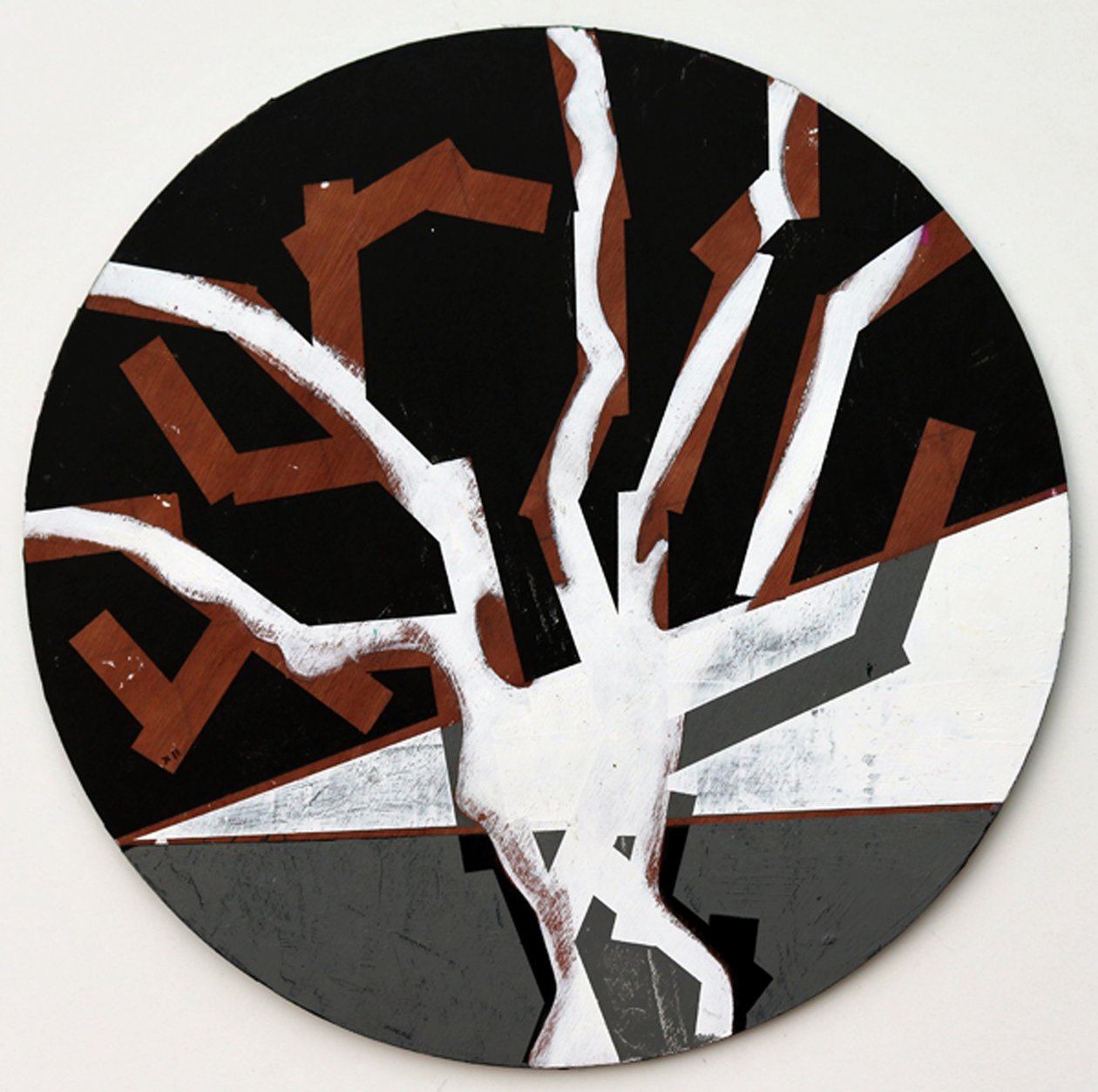 Twixt Heaven & Earth XII-B (acrílico sobre tábua circular) de Sara Hayward