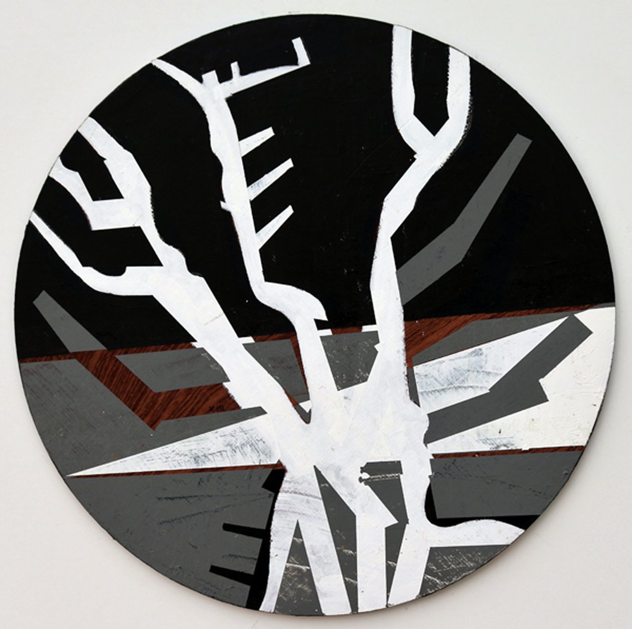Twixt Heaven & Earth XIII-B (acrílico sobre tábua circular) de Sara Hayward
