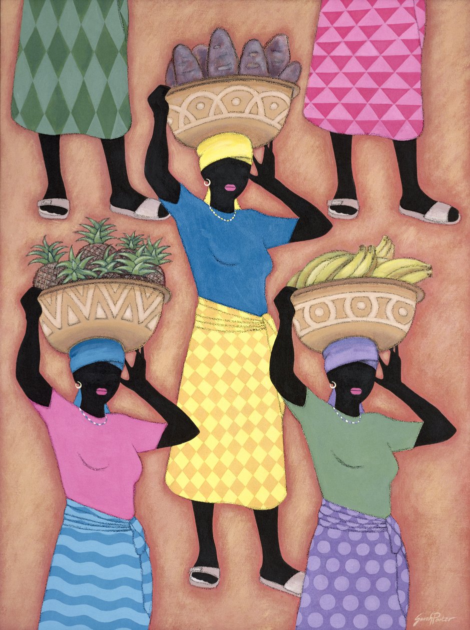 Market Day, 2002 (acrílico sobre tela) de Sarah Porter