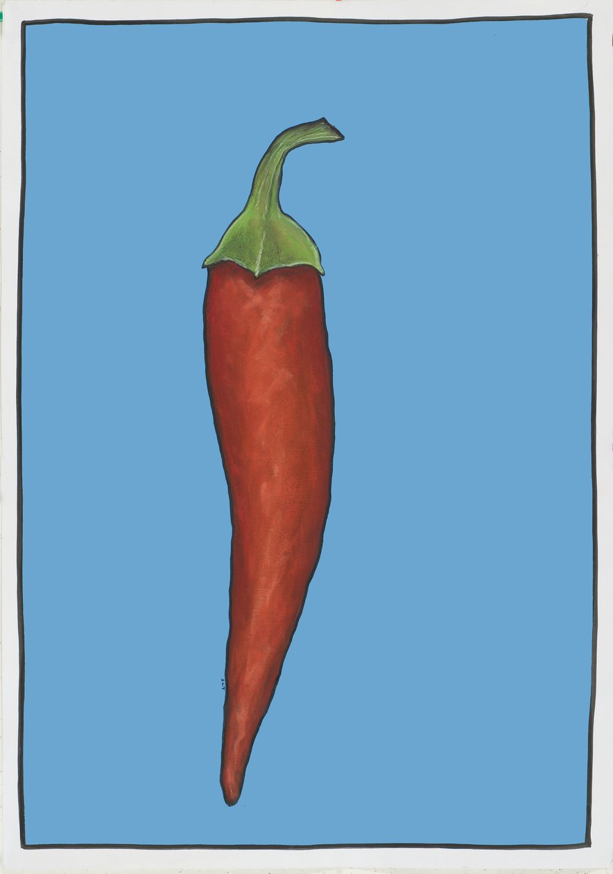 Pimenta Azul, 2005 (óleo e pastel sobre papel) de Sarah Thompson Engels
