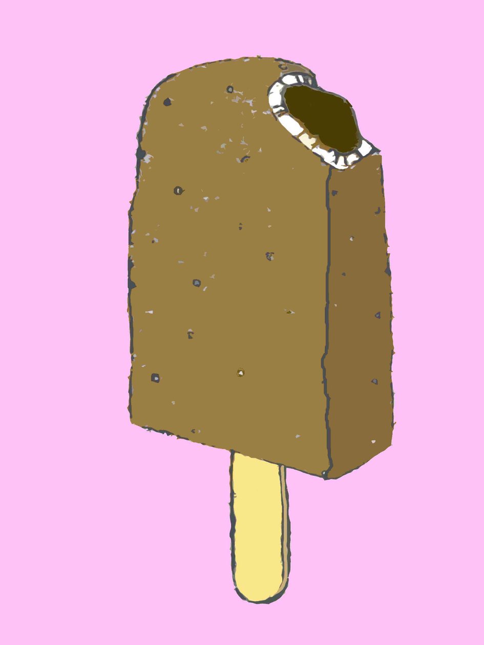 Choc lolly, 2009 (óleo e tinta no papel) de Sarah Thompson Engels