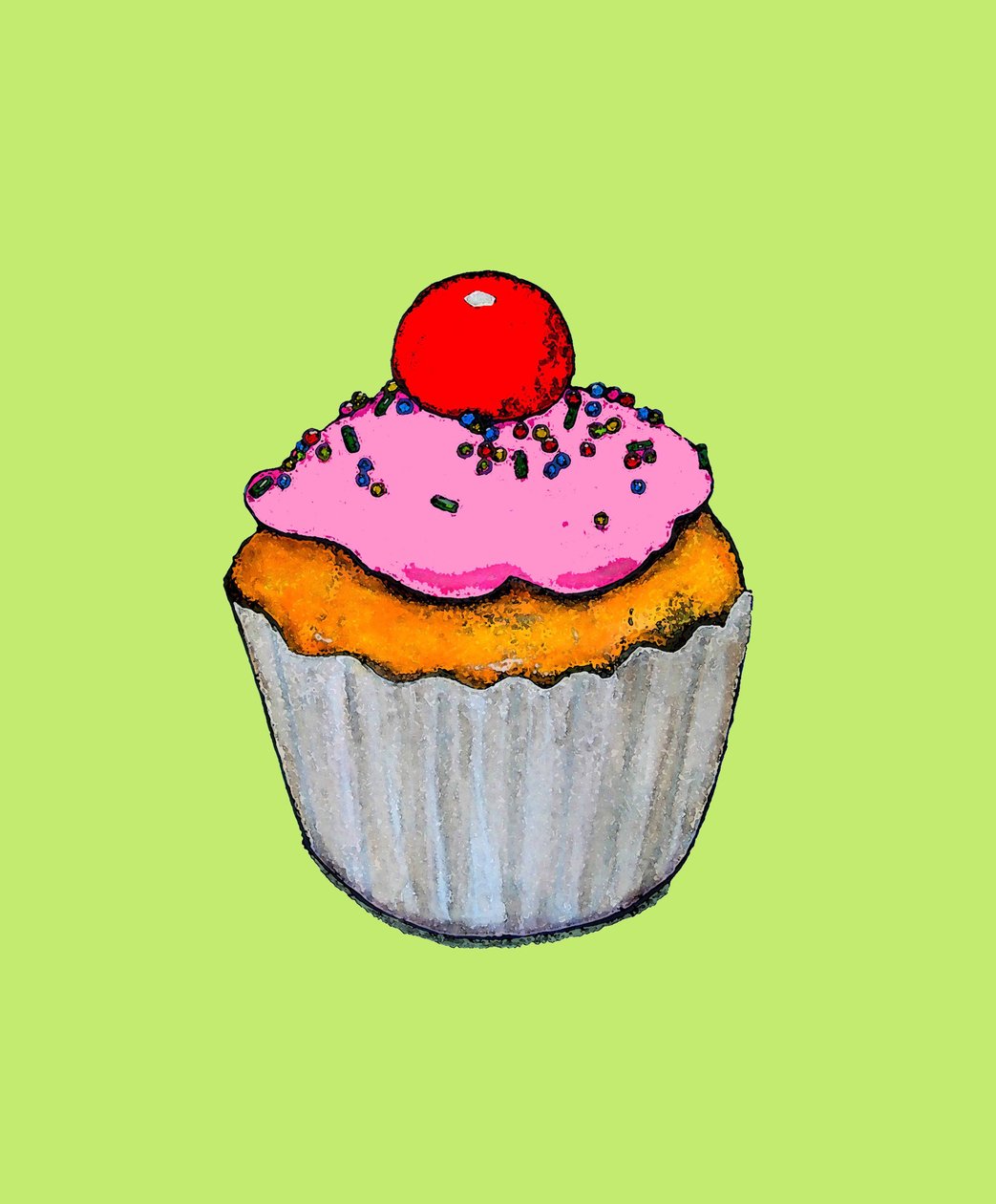 Cupcake, 2009 (óleo e tinta no papel) de Sarah Thompson Engels