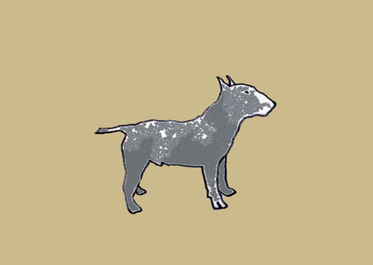 Terrier, 2009 (óleo e tinta no papel) de Sarah Thompson Engels
