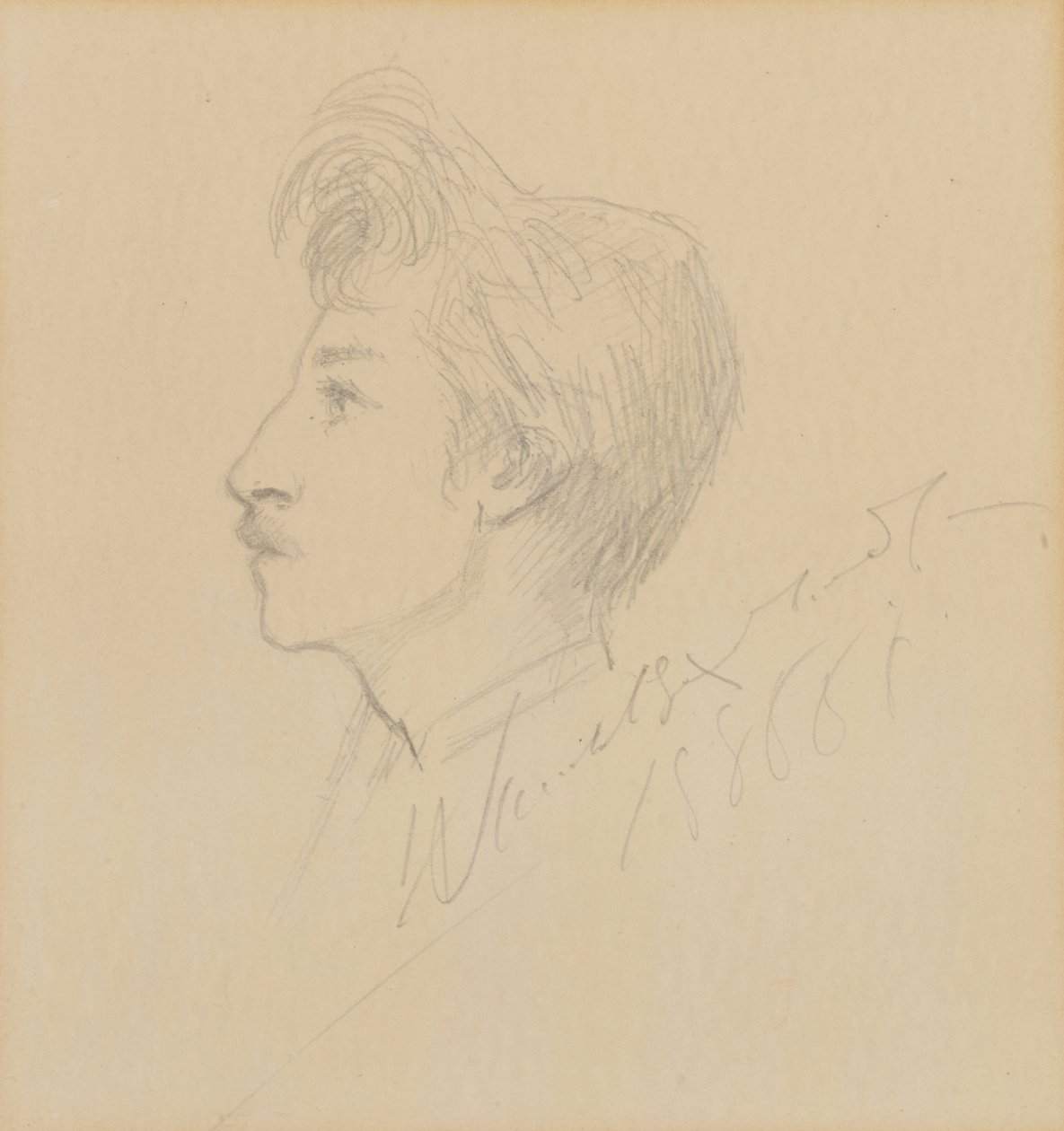 Retrato de W. Graham Robertson, sem data (grafite sobre papel) de Sarah Bernhardt
