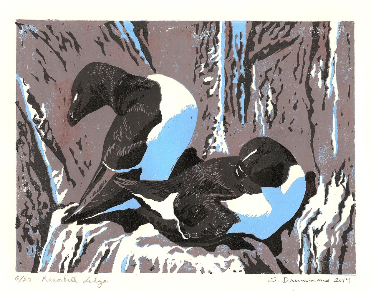 Lagartixa, 2014 (xilogravura) de Sarah Drummond