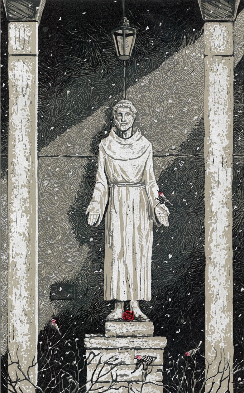 São Francisco na neve, 2023 (pintura) de Sarah Drummond
