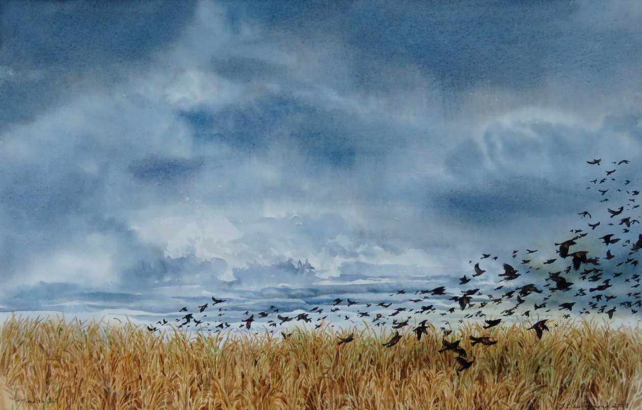 Tempo de partir, 2018 (linóleo) de Sarah Drummond