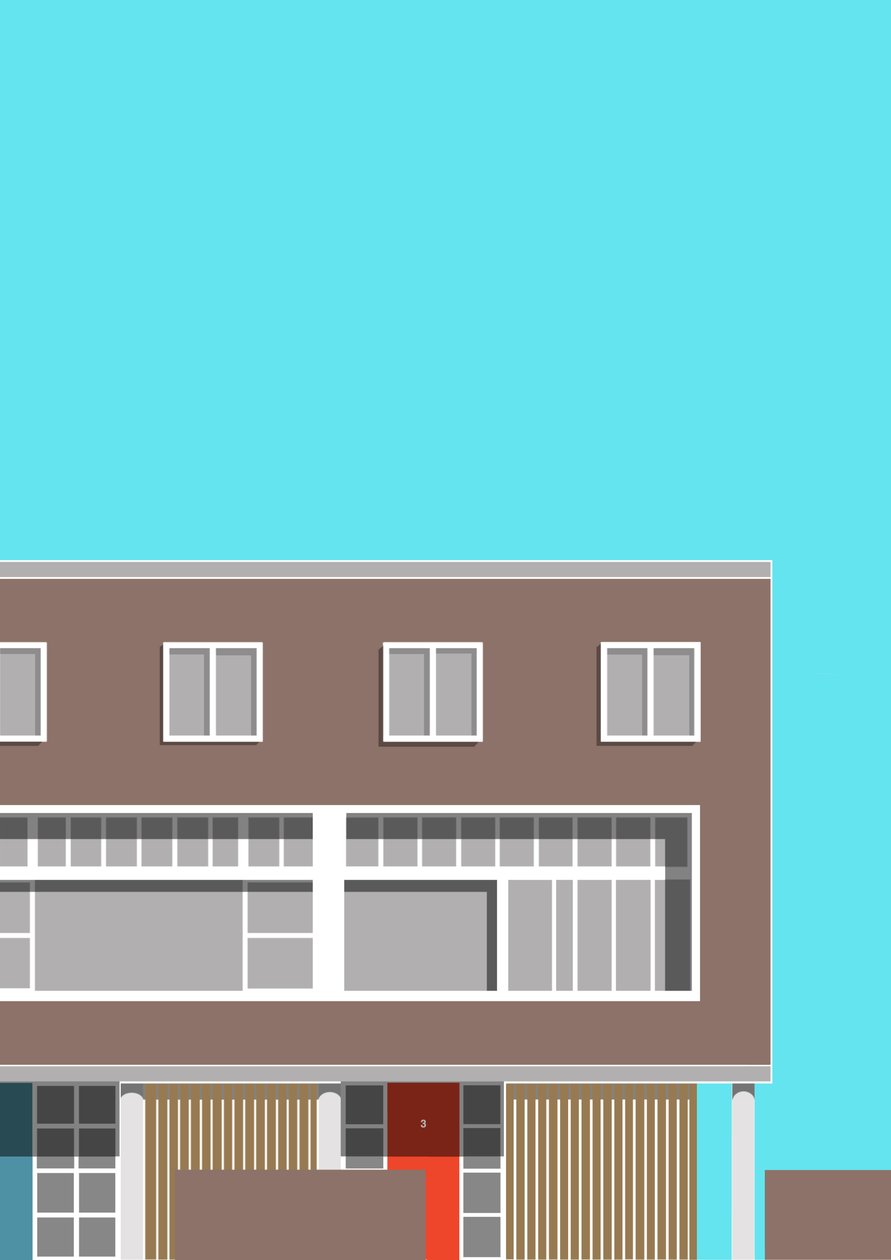 1-3 Willow Road, 2020 (digital) de Sarah Evans