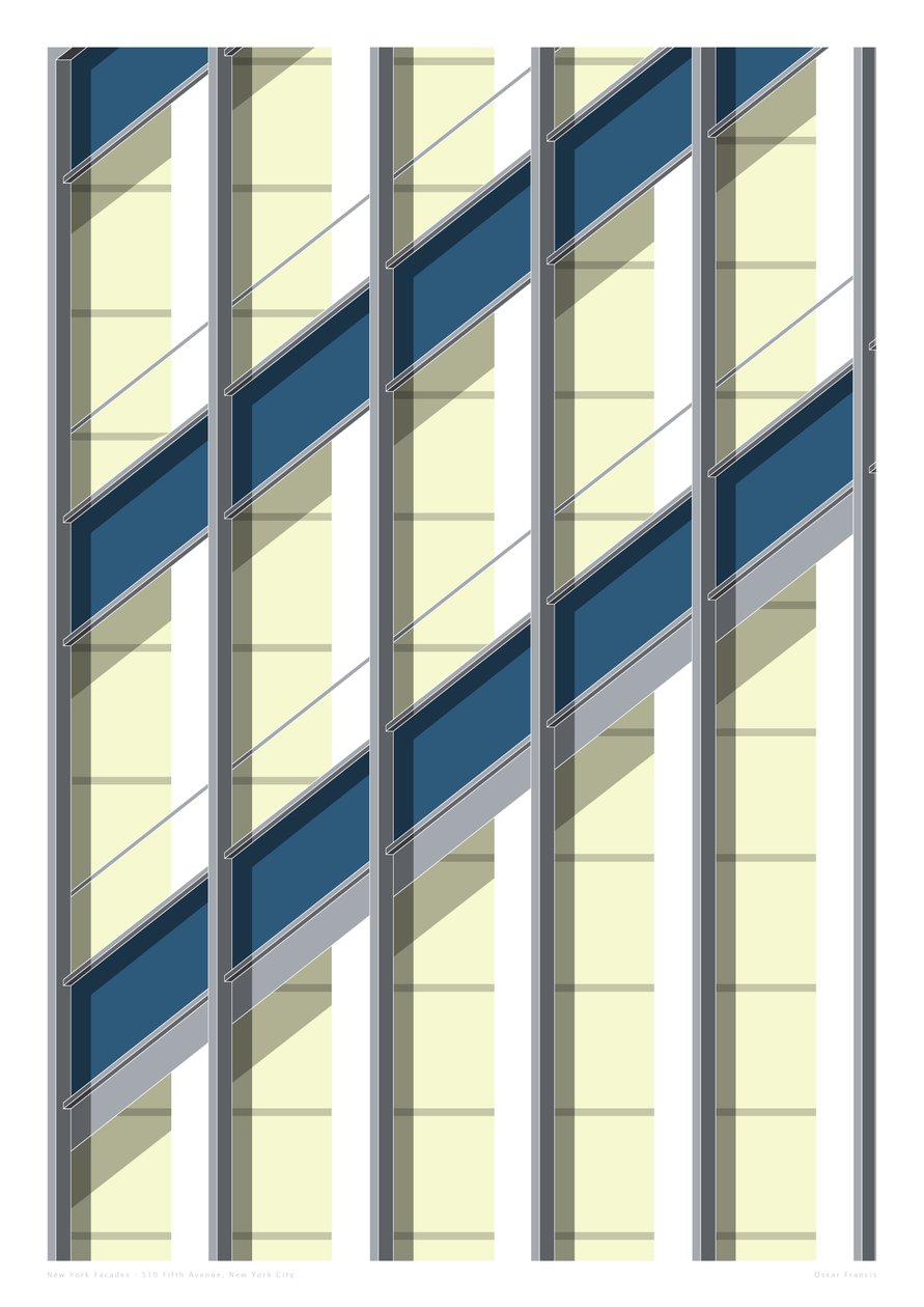 510 Fifth Avenue, NYC, 2015 (impressão gráfica giclee) de Sarah Evans