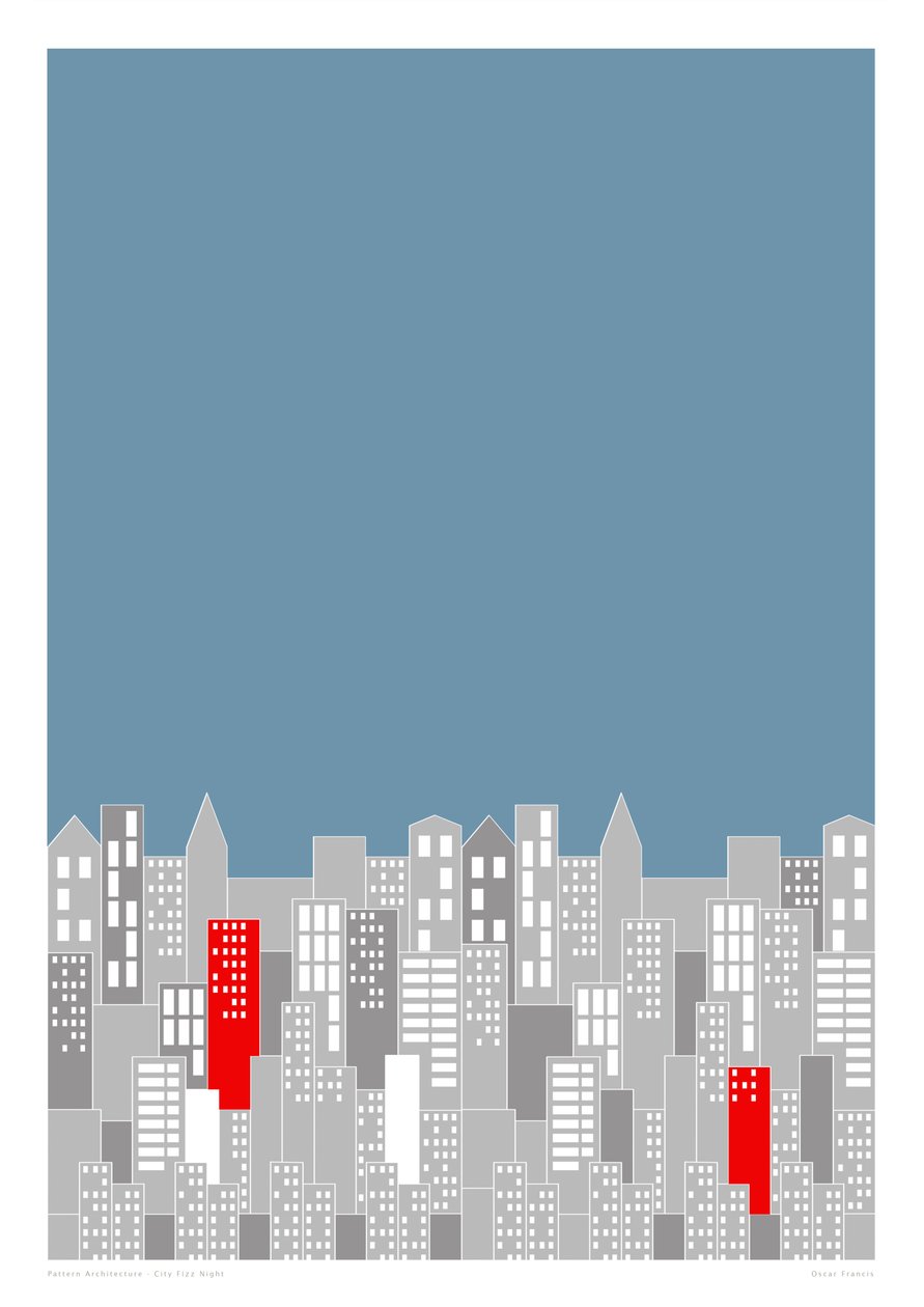 City Fizz Night, 2014 (impressão gráfica giclee) de Sarah Evans