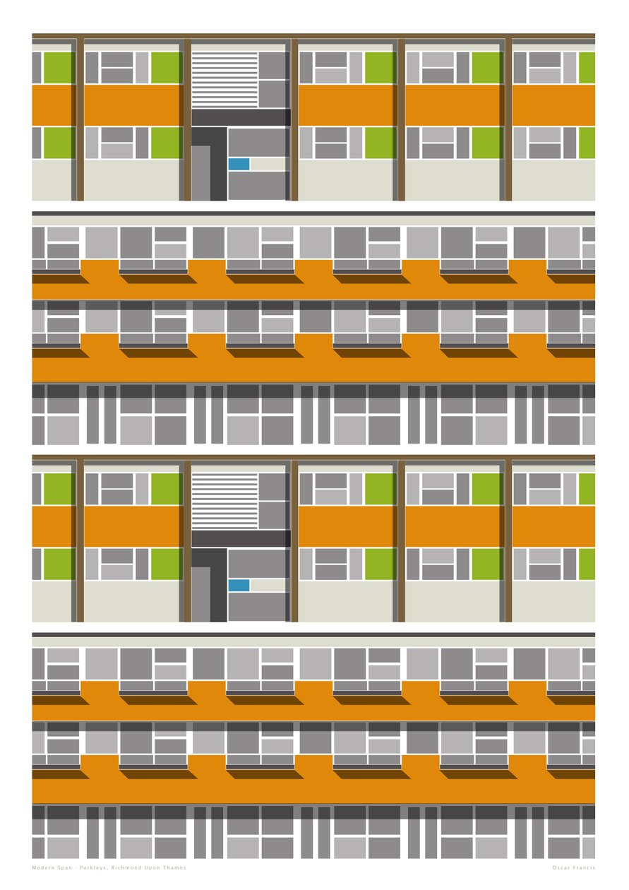 Parleys Estate, 2016 (impressão gráfica giclee) de Sarah Evans