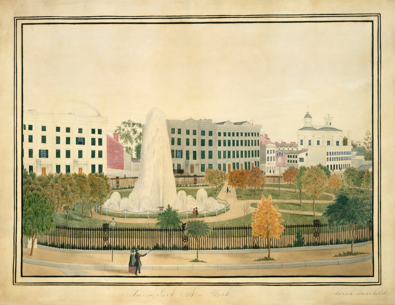 Union Park, Nova York, ca. 1845. de Sarah Fairchild
