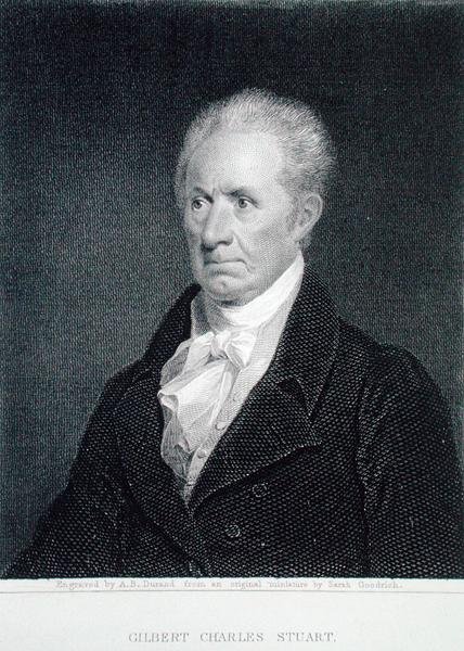 Gilbert Charles Stuart (1755-1828), gravada por Asher Brown Durand (1796-1886) a partir de uma miniatura original (gravura) de Sarah Goodridge