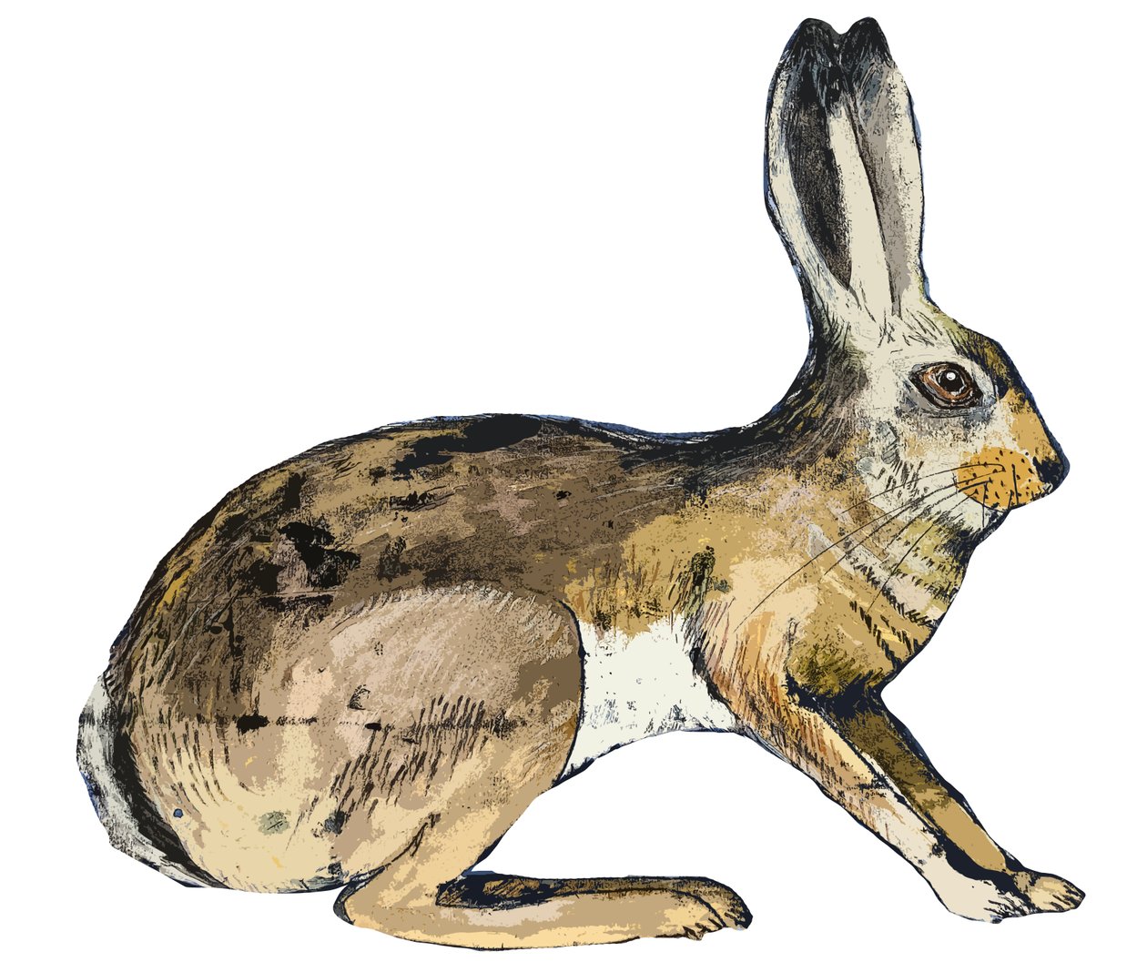 Hare, 2024 (monoprint) de Sarah Thompson Engels