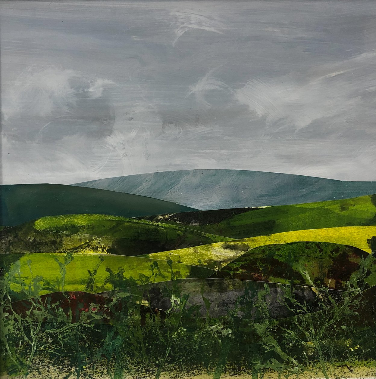 Somerset landscape, 2023 (tinta sobre papel) de Sarah Thompson-Engels