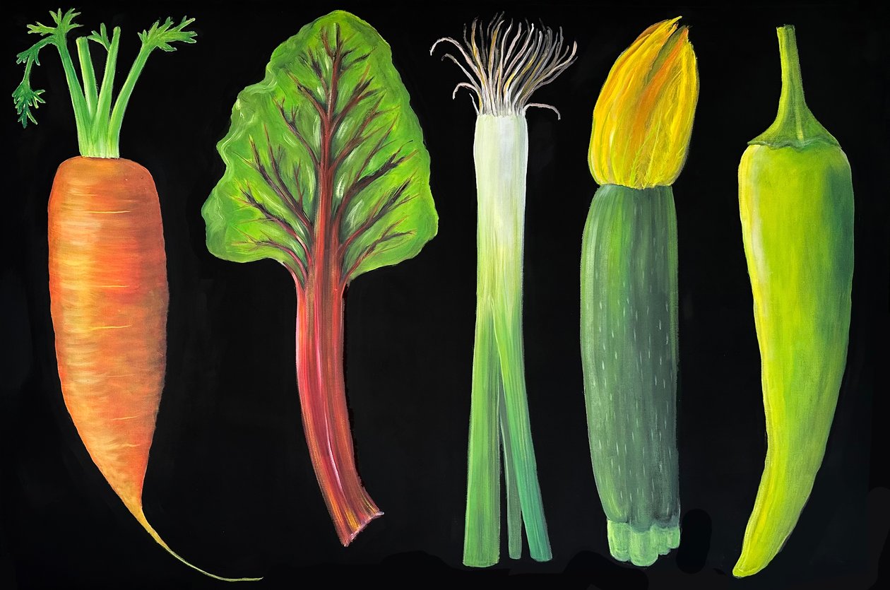 Vegetais, 2024 (óleo sobre tela) de Sarah Thompson Engels