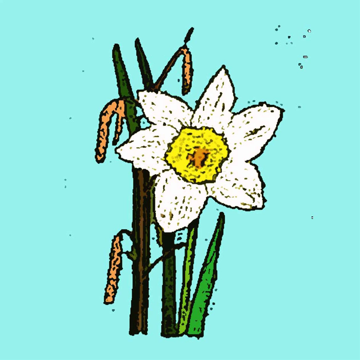 Daffodils, 2015 (monoprint) de Sarah Thompson Engels