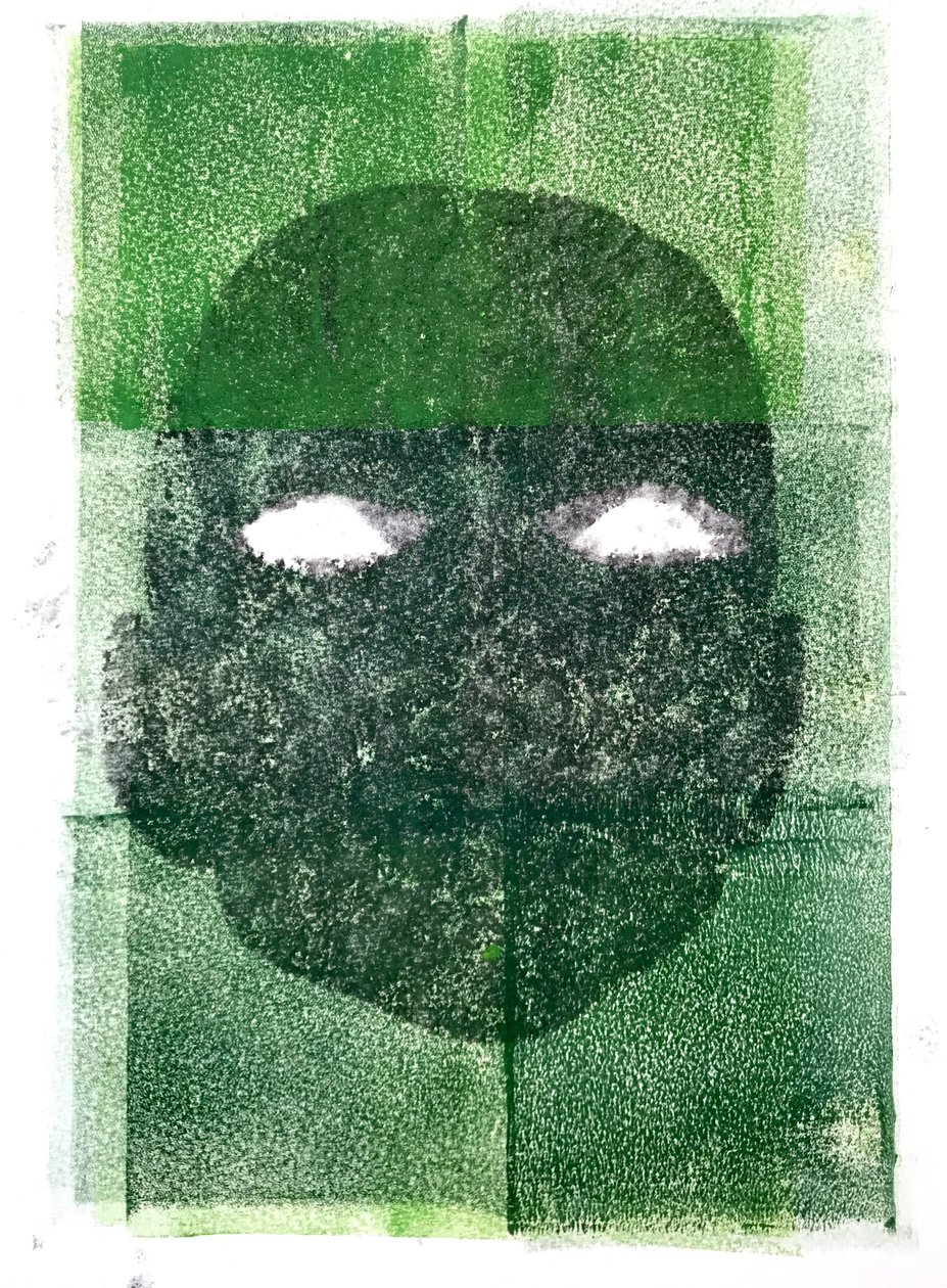 Eyeless,2020,(monoprint) de Sarah Thompson Engels