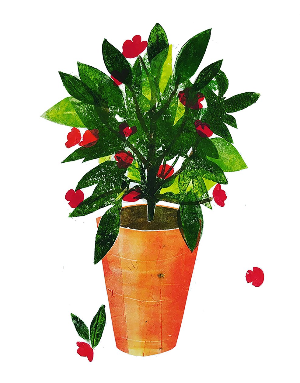 Frasco laranja 2020 (monoprint) de Sarah Thompson Engels