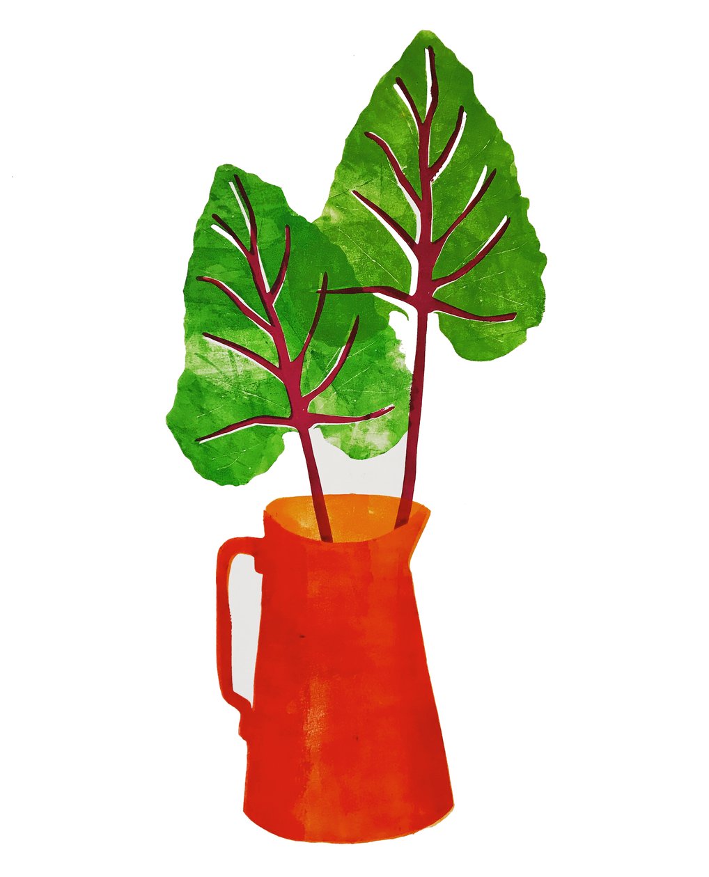 "Red jarro" (monoprint) 2020 de Sarah Thompson Engels