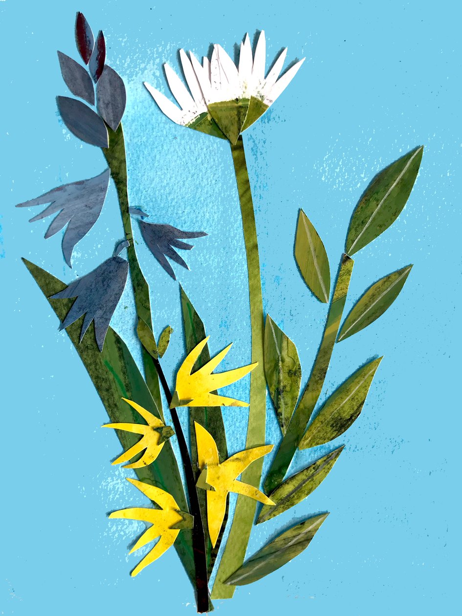 Flores de Primavera,2018 (colagem) de Sarah Thompson Engels