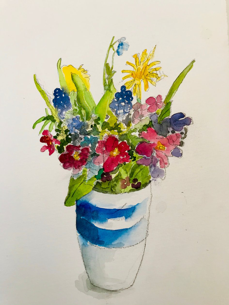 Flores de Primavera, 2020,(aguarela) de Sarah Thompson Engels