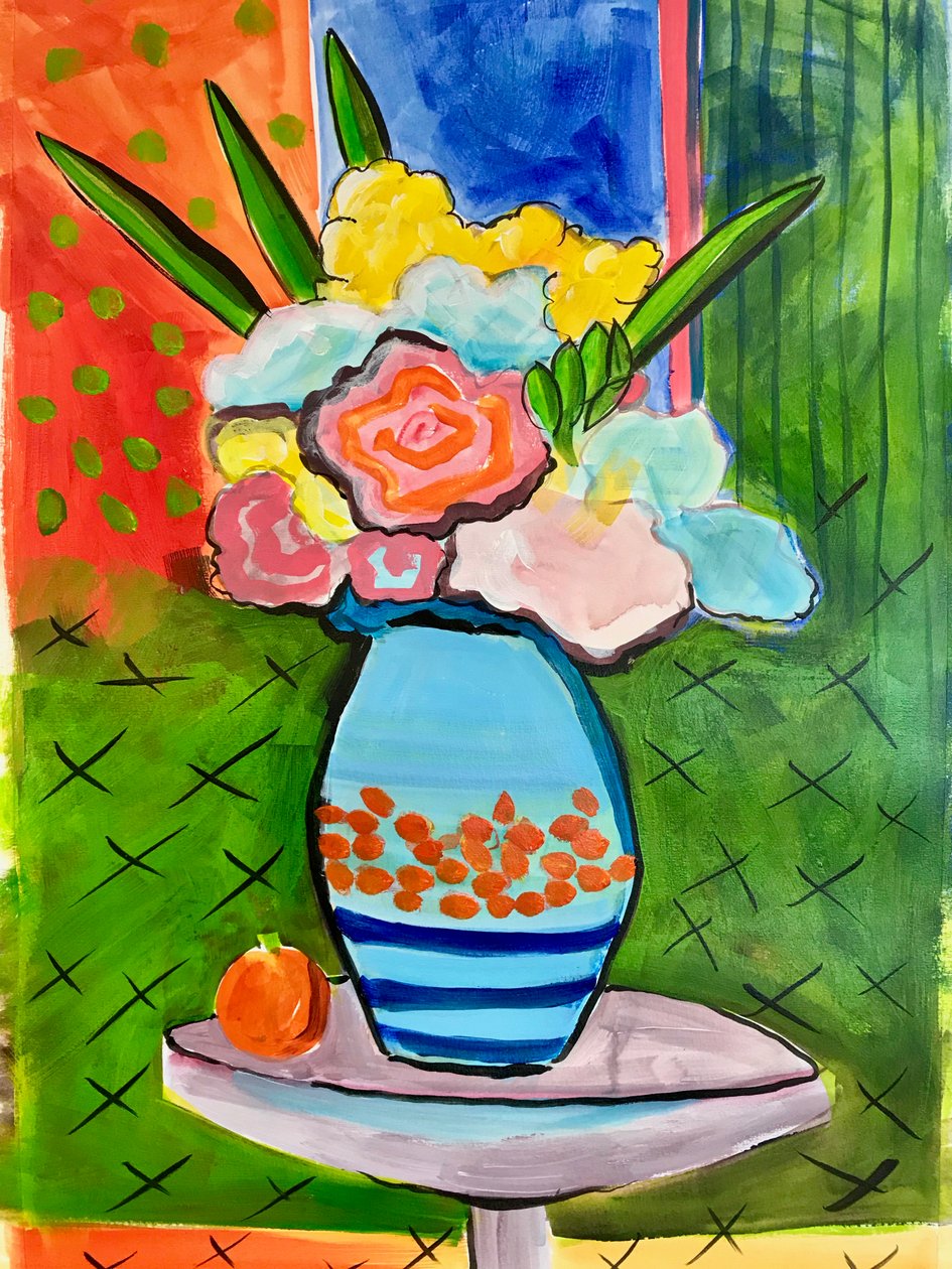 Vaso de flores,2019 (acrílico) de Sarah Thompson Engels