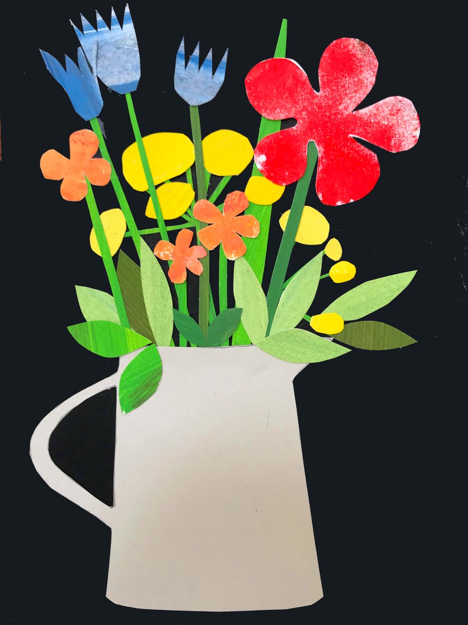 vaso com flores,2019 (colagem) de Sarah Thompson Engels