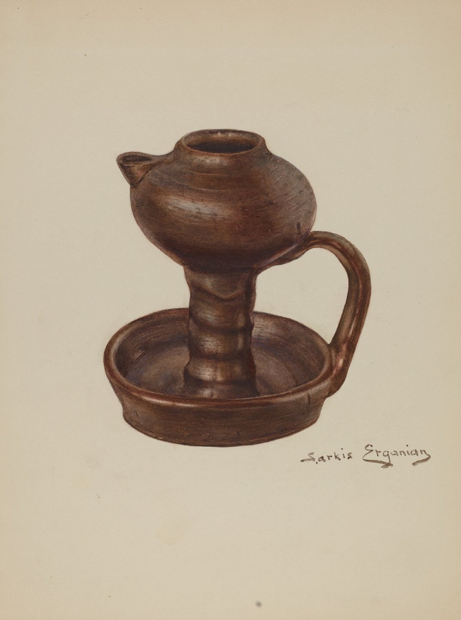 Lâmpada de graxa, c. 1939. de Sarkis Erganian