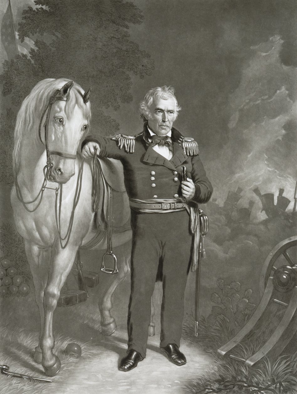 Major-General Zachary Taylor, 1849-1852 (mezzotint em papel tufado) de Sartain and Sloanaker Sartain and Sloanaker