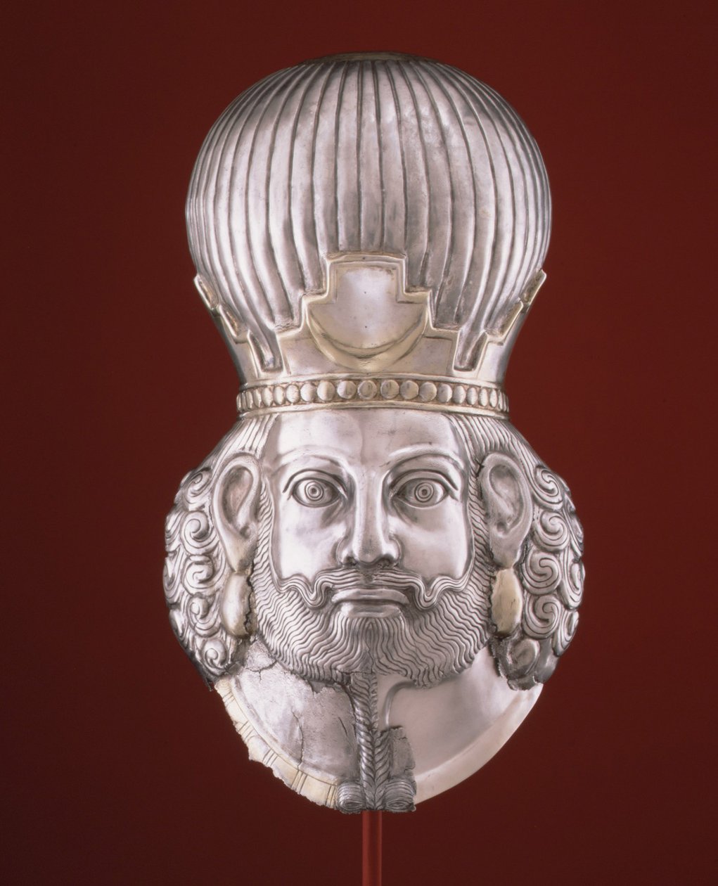 Cabeça de um rei, século c.4 (prata, douradura de mercúrio) de Sasanian School