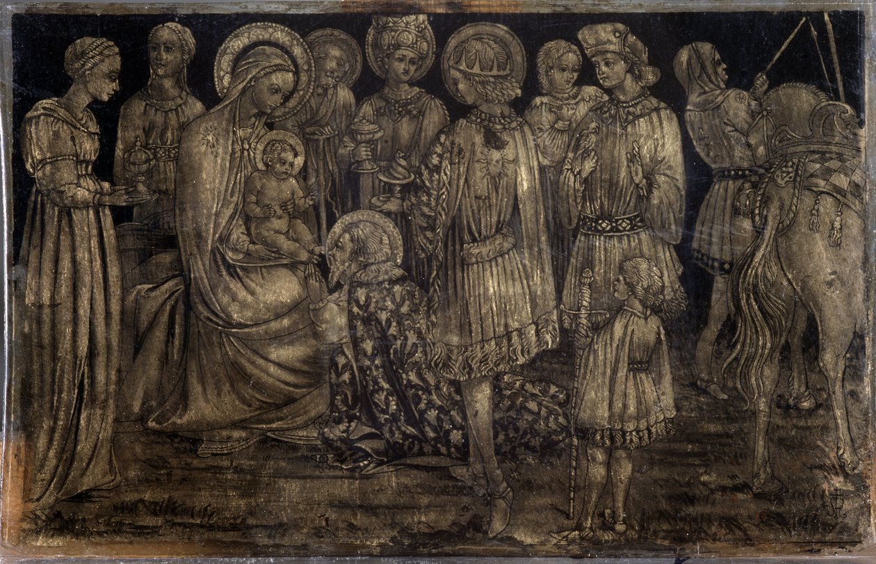 Adoração dos Magos pintura de Sassetta (1392-1450) Dim 29x46 cm Museu de Artes Decorativas e Moda Marselha de Sassetta (c.1392-1450)