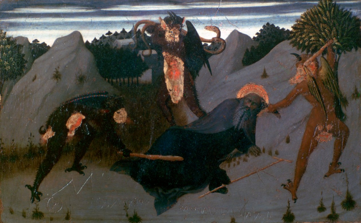 Santo Antônio espancado por demônios, 1423-1426 de Sassetta
