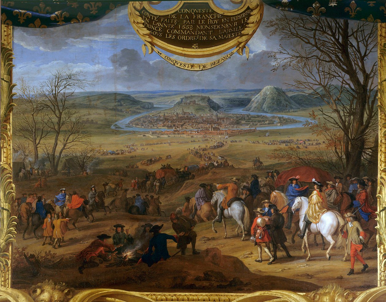As Ações do Príncipe Louis II de Bourbon Conde (Bourbon-Conde) chamado Grand Conde (1621-1686), conquete do Franche-Comte (Franche Comte) de Sauveur Le Conte