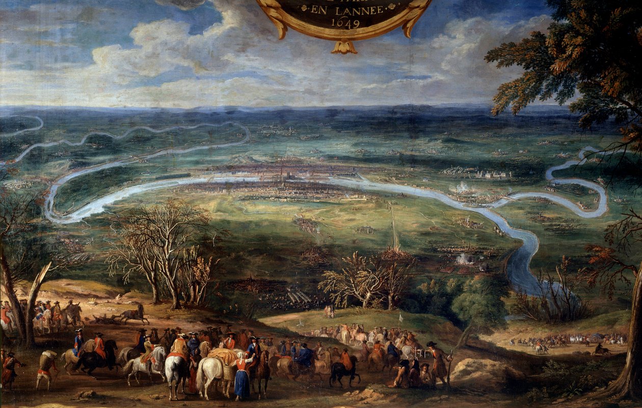As Ações de Luís II de Bourbon, Príncipe de Conde (Grand Conde) (1621-1686), bloqueio de Paris em 1649 durante a Fronde Painting of the Savior Le Conte (Leconte, Le Comte, Lecomte) (1659-1694) Chantilly do século XVII, Musee Conde de Sauveur Le Conte