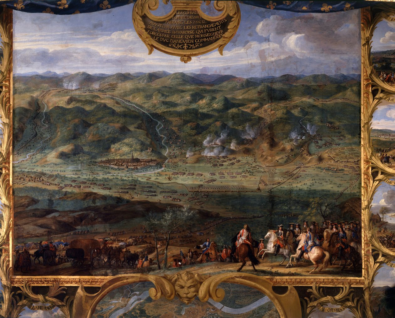 As Ações do Príncipe Luís II de Bourbon Conde (Bourbon-Conde) conhecido como o Grand Conde (1621-1686): Batalha de Friburgo (1644) durante a Guerra dos Trinta Anos - Pintura do Salvador O Conde (Leconte, O Conde, Lecomte) (1659-1694) de Sauveur Le Conte