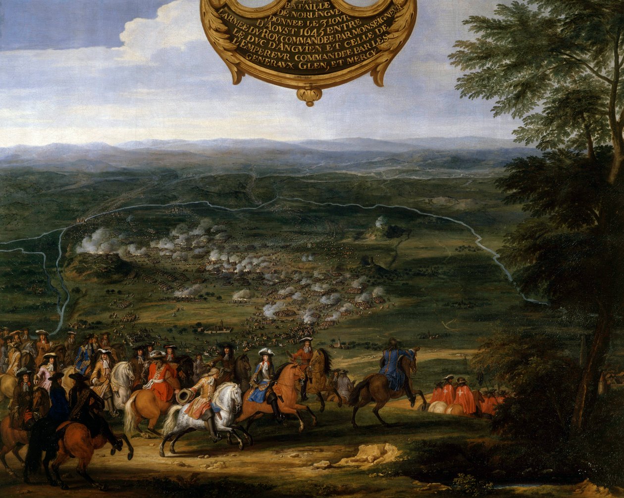 Guerra dos Trinta Anos (1618-1648): "A Batalha de Nordlingen em 1645" A Batalha de Alerheim, também chamada de Segunda Batalha de Nordlingen (ou Norlingue) em 3/08/1645, contra a França liderada pelo Príncipe de Bourbon Louis II (Bourbon-Conde), disse o Gr de Sauveur Le Conte