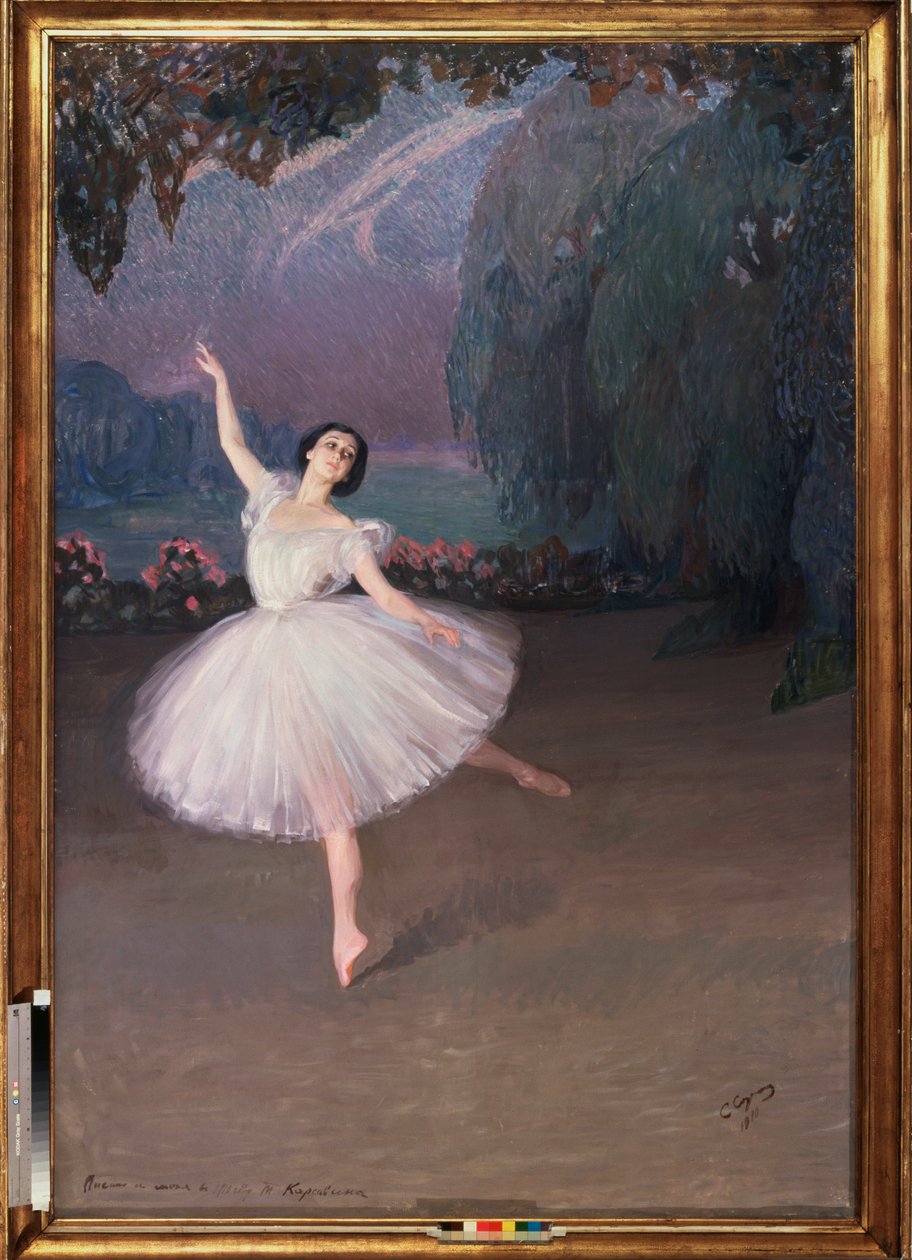 A bailarina Tamara Karsavina (1885-1978) em Sylphide (para o bailado Sylphide) de Savelij Abramovich Sorin
