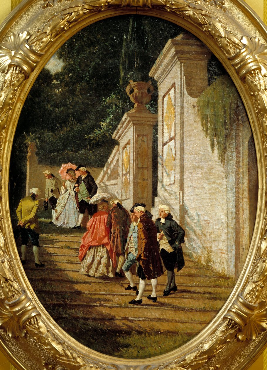 Os bons tempos antigos Casais de nobreza caminhando. Pintura de Francesco Altamura de Saverio Altamura