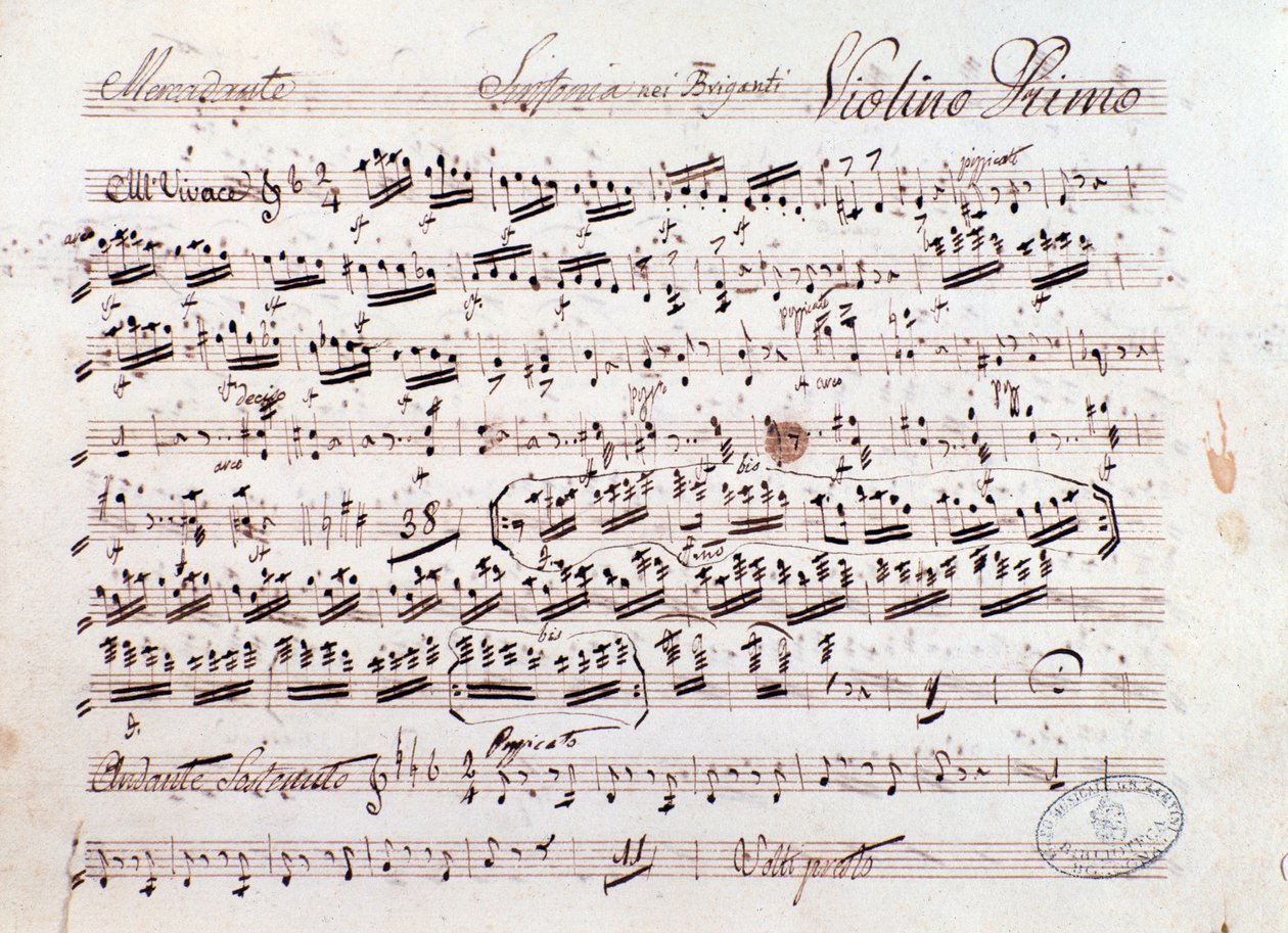 Partitura musical de I briganti opera de Mercadante (1836) de Saverio Mercadante