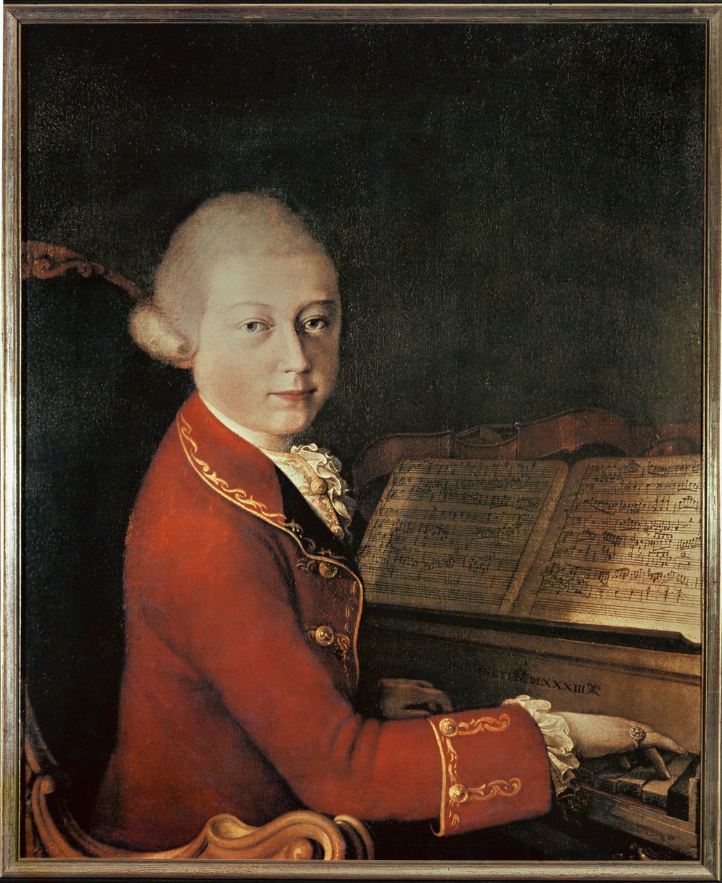 Mozart em Verona (óleo sobre tela) de Saverio dalla (after) Rosa